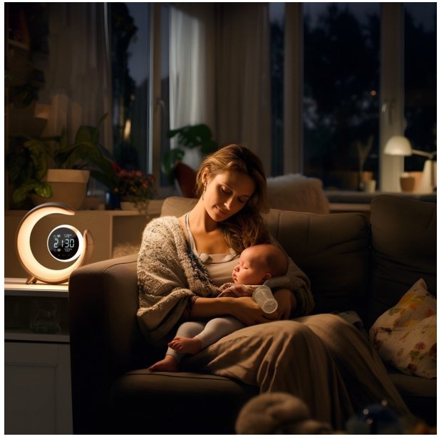 Lampa stołowa Immax Lampa Stołowa Peacock z zegarem Rgb światło 20W 400Lm (1688124)