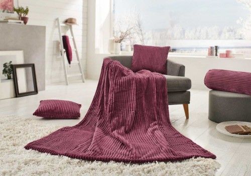 Gozze Gzze, Koc Cord, 150x200 cm, kol.jeżynowy