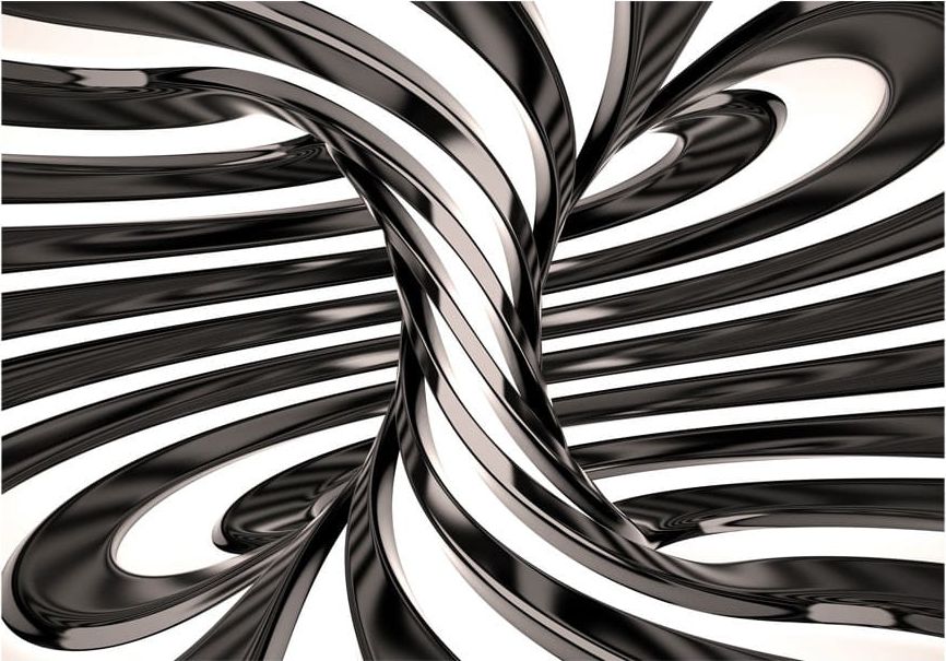 DecoNest Fototapeta - Biało-czarny wir - 250X175