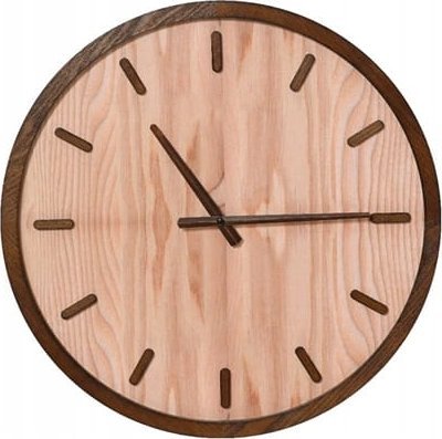 Kaemingk Zegar ścienny drewniany 50 cm nowoczesny odcienie beżu