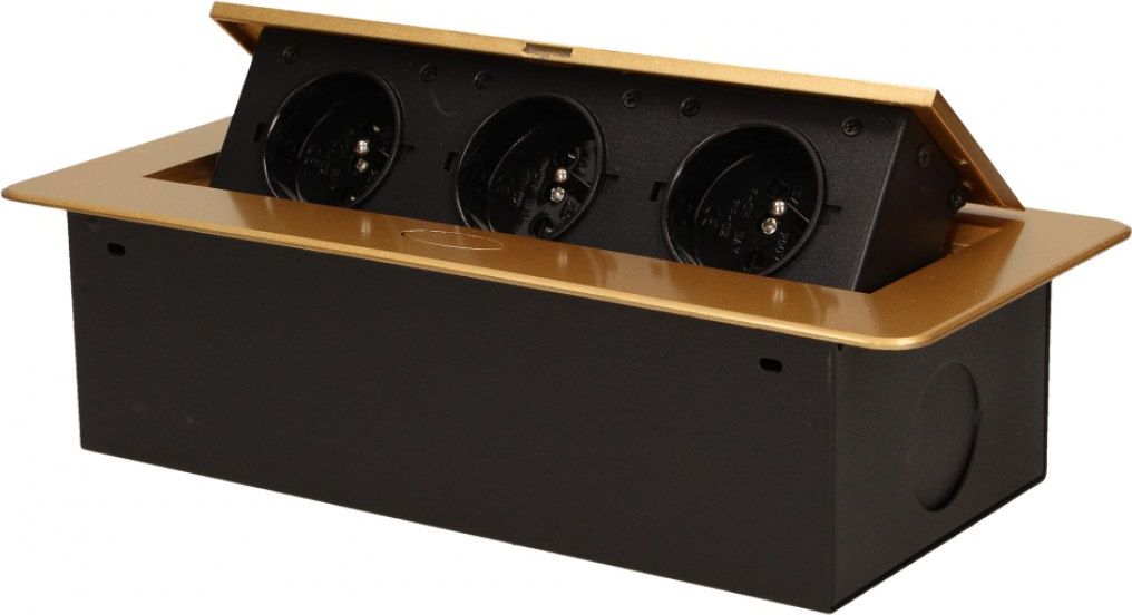 Orno Gniazdo meblowe wpuszczane w blat z płaskim, frezowanym rantem, 3x2P+Z