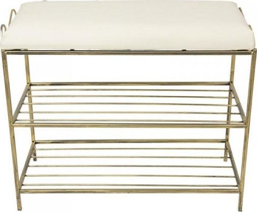 Dekoracja domu Złota półka na buty z pufą wzór Esy