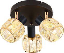 Lampa sufitowa Candellux Dubai lampa sufitowa plafon czarny 3x40W E14 klosz różowy złoty kryszt transp