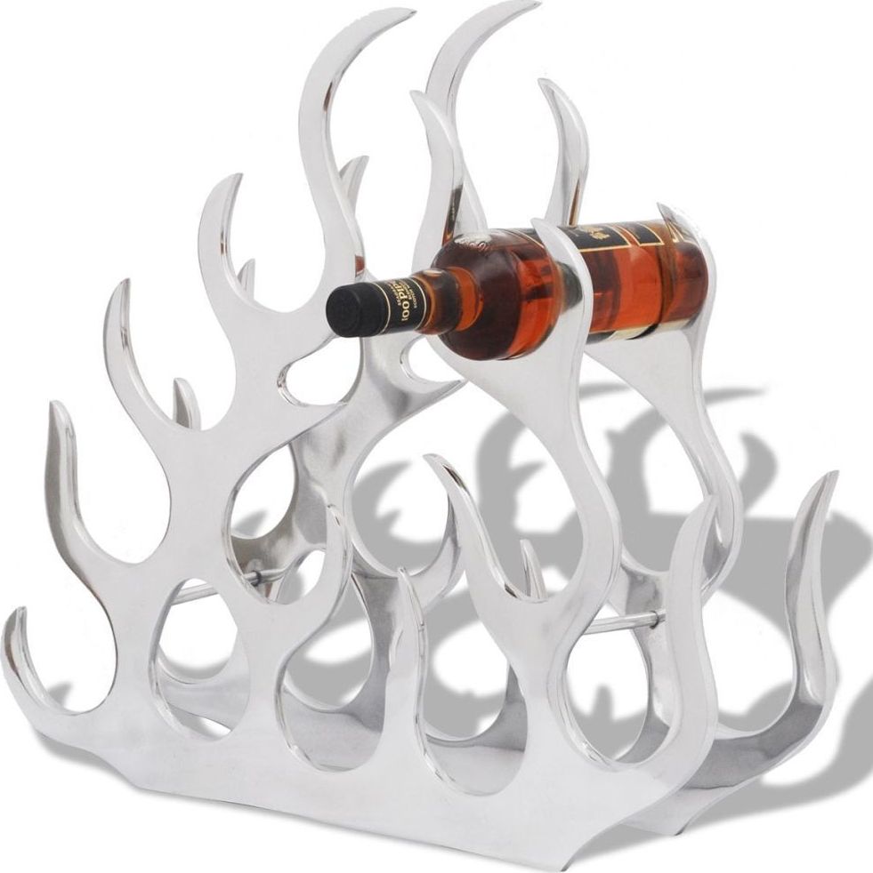 vidaXL Aluminiowy stojak na 11 butelek wina, kolor srebrny