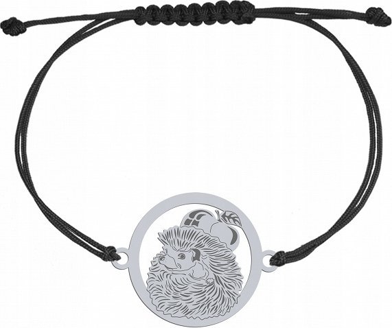 Radziszewska Jewellery Bransoletka Srebrna Jeż Sznurek Srebro 925 Dedykacja Prezent Biżuteria