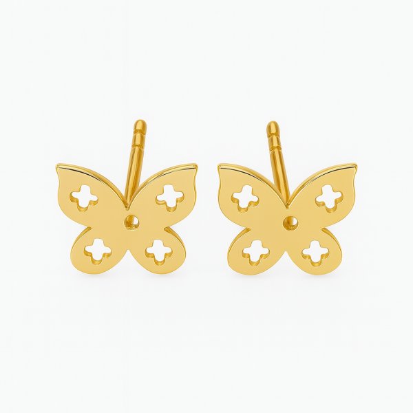 Caspol Złote Kolczyki Motylki Ażurowe KL.03261 biżuteria damska złoto 585