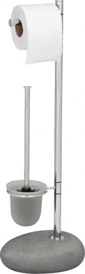 Wenko uchwyt na szczotki i wałki toaletowe Pebble Stone 70 cm stal