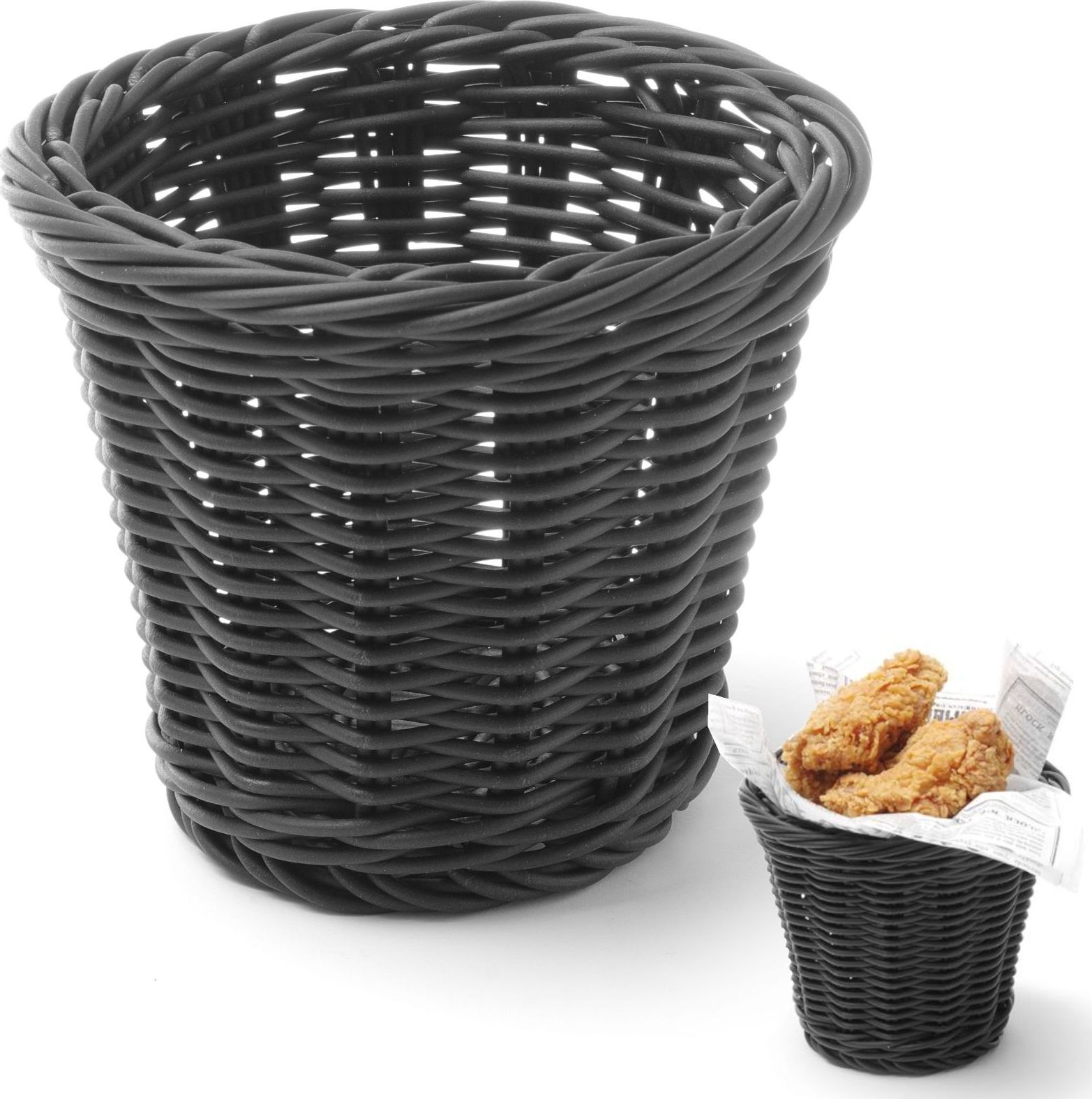 Hendi Koszyk do serwowania smażonych przekąsek czarny śr. 130x110 mm - Hendi 426050 Koszyk do serwowania smażonych przekąsek czarny śr. 130x110 mm - H