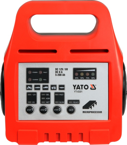 Yato Prostownik elektroniczny 6/12V 8A 5-200Ah (YT-8301)