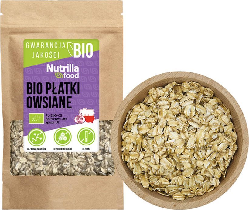 Nutrilla Płatki owsiane BIO ekologiczne 1kg