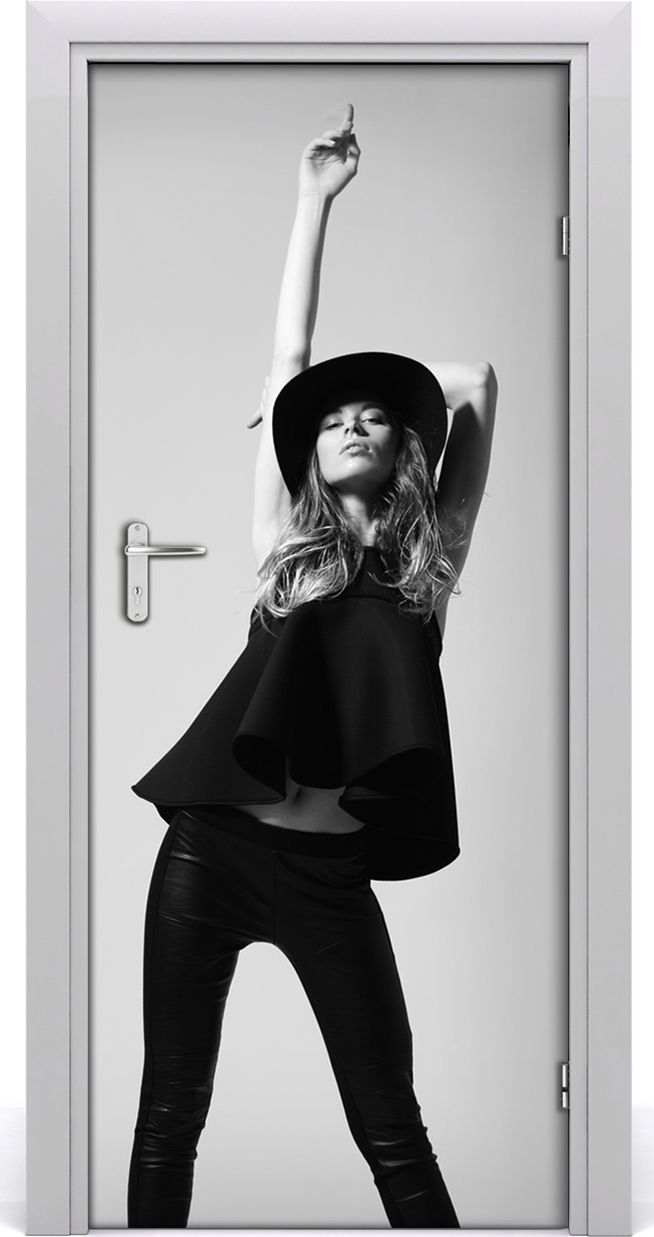 Tulup Fototapeta samoprzylepna na drzwi 85 x 205 cm Kobieta w czerni