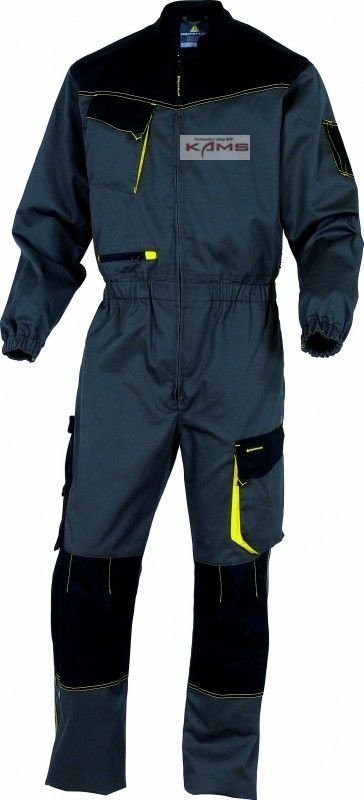 Delta Plus Kombinezon D-MACH z poliestru (65%) i bawełny (35%) 245 g/m2 gumka w talii kol. jasnoszary-pomarańczowy roz. XL CORP DMCOMGOXG