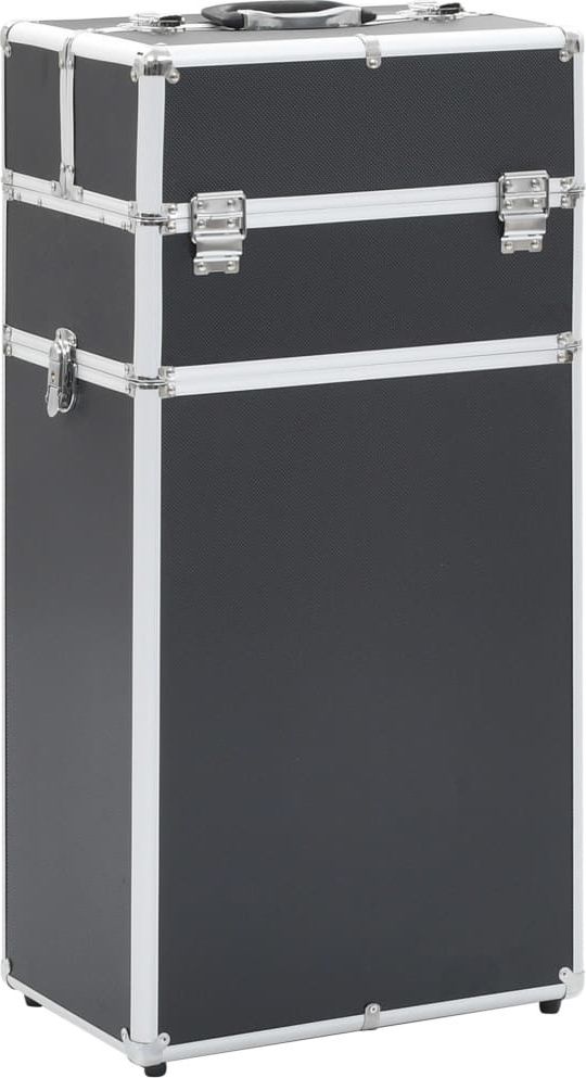 vidaXL Wózek na akcesoria do makijażu, aluminiowy, czarny