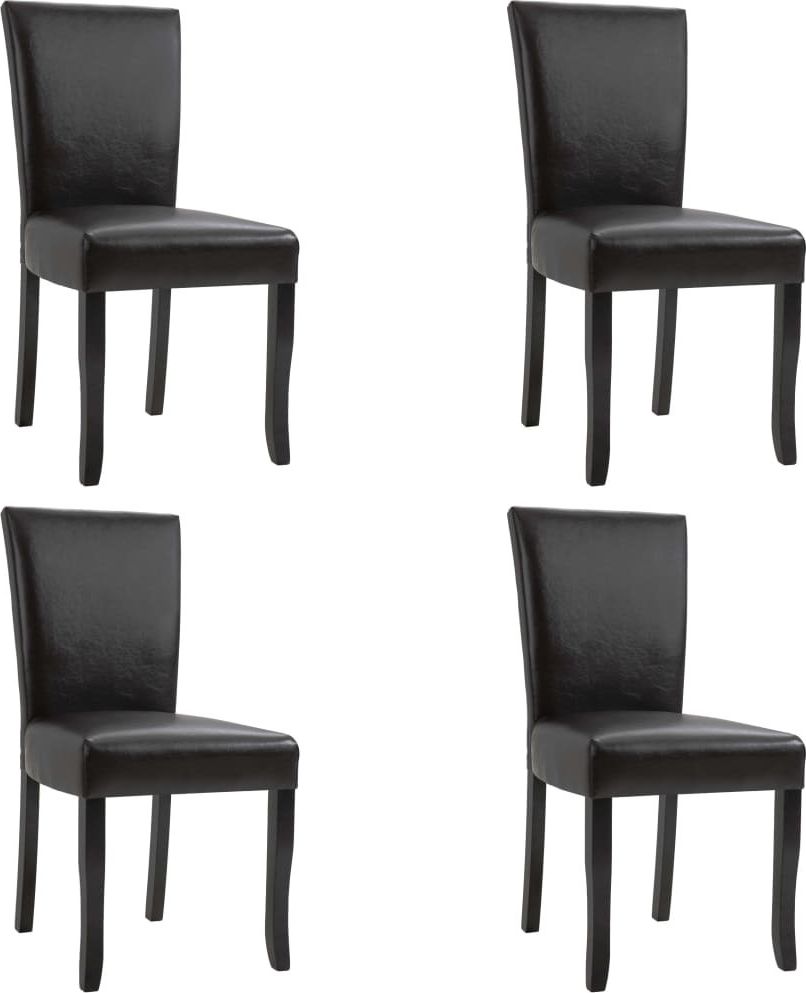 vidaXL Krzesła jadalniane, 4 szt., brązowe, sztuczna skóra