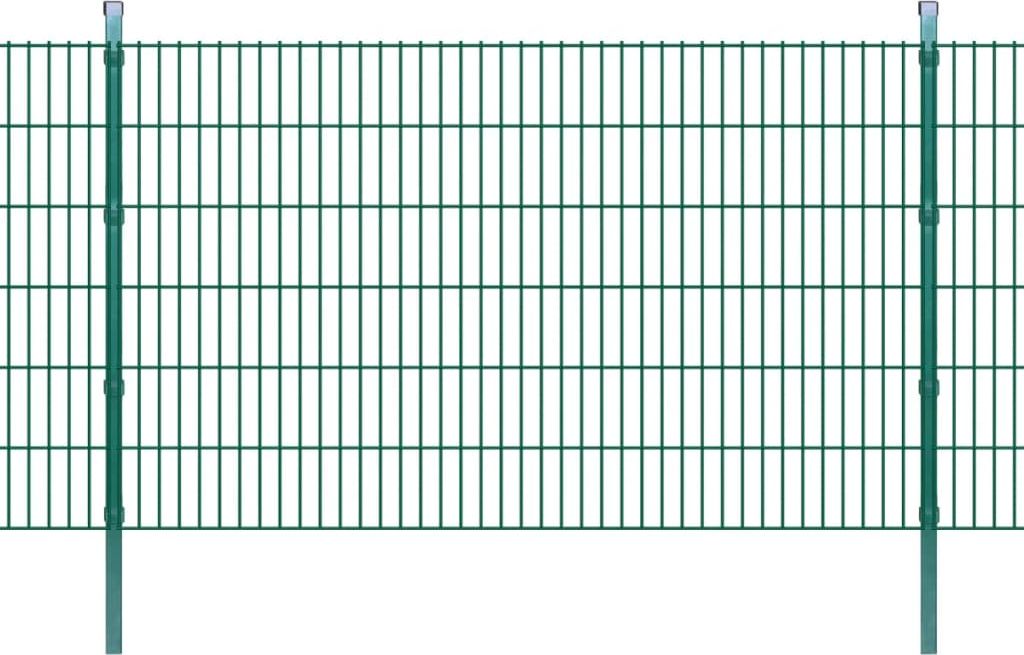 vidaXL 2D Panele i słupki ogrodzeniowe 2008x1230 mm 2 m zielone
