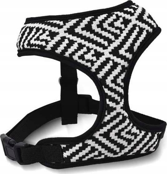 Barry King Szelki dla psa, z wytrzymałej tkaniny, wzór aztecki, biało-czarne paski, max. Obw. Szyi 47cm, obw. Klatki 58-78cm