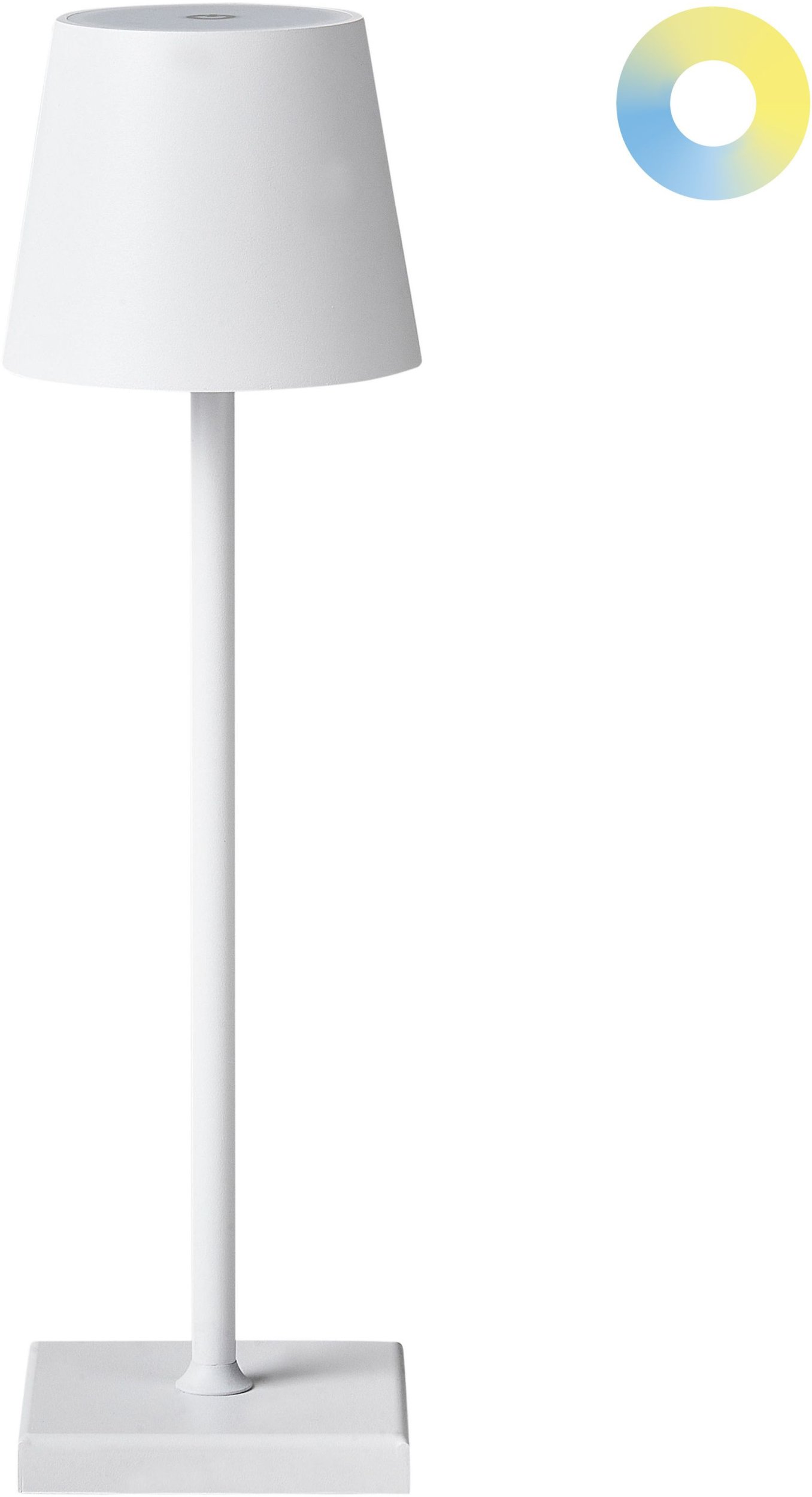 Lampa stołowa Beliani Bezprzewodowa lampa stołowa LED BACEIRO Ze ściemniaczem Metal Biały