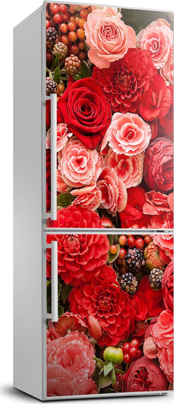 Tulup Naklejka samoprzylepna na lodówkę 70x190 cm Bukiet kwiatów