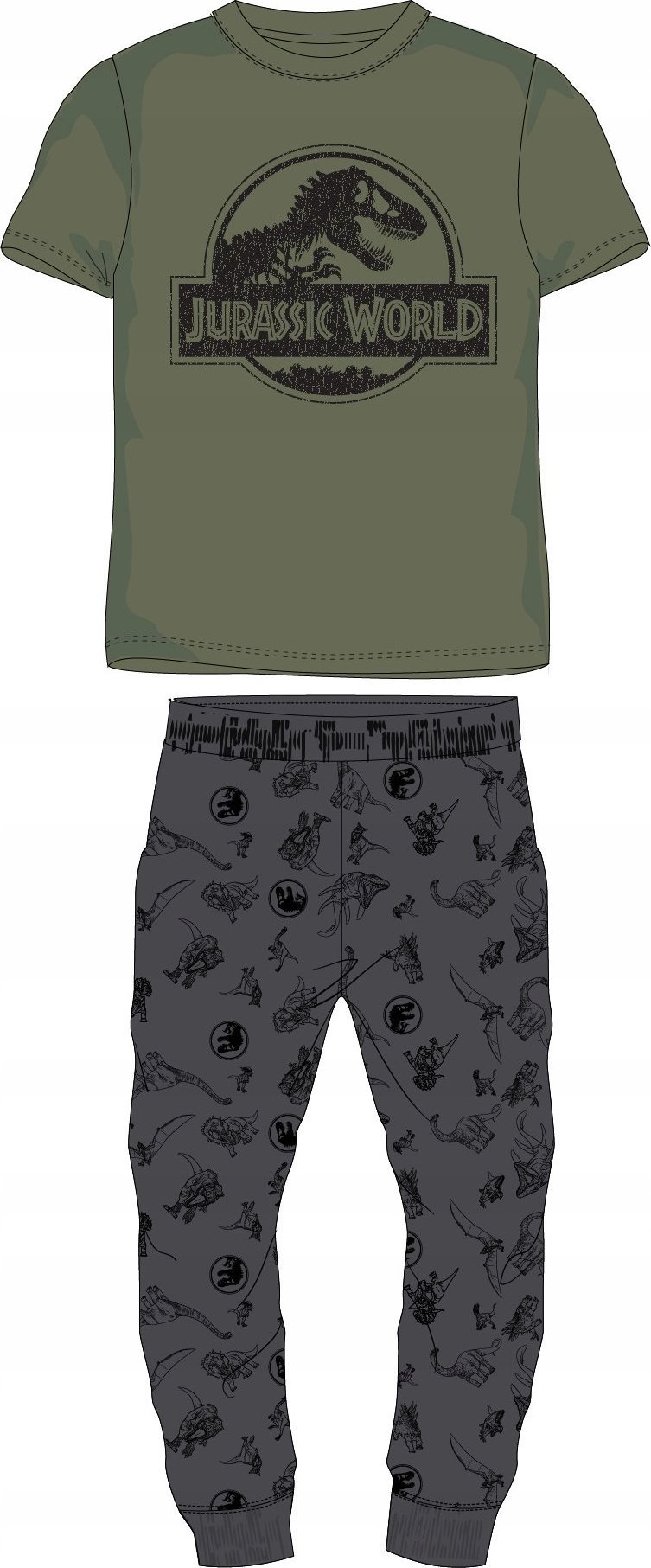 PIŻAMA MĘSKA KR. RĘKAW JURASSIC WORLD - XL