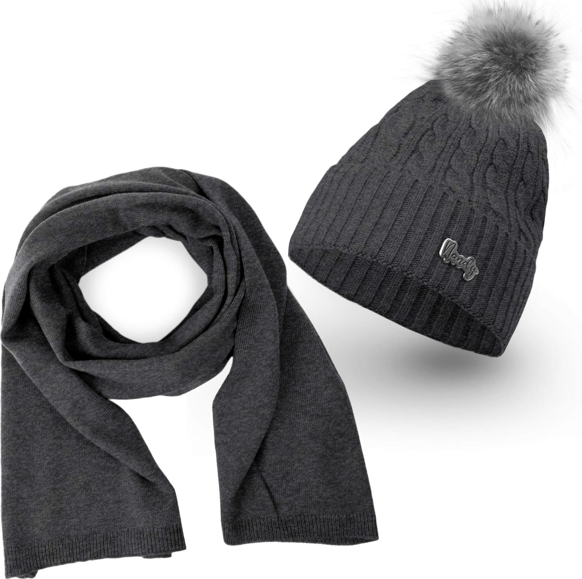 Nandy Nandy Damski Komplet Zimowy Czapka Szal Kaszmir - Zest-Nan-Kasz-2