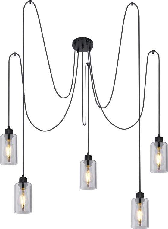 Lampa wisząca Globo Loftowa lampa wisząca LED Ready dymiona Globo HADERA pająk 15465-5H