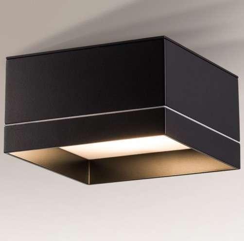 Lampa sufitowa Shilo Plafon LAMPA sufitowa TOSA 8061 Shilo kwadratowa OPRAWA metalowa IP44 czarna