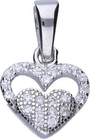 Lovrin Srebrna zawieszka 925 serduszko z cyrkoniami 0,73g