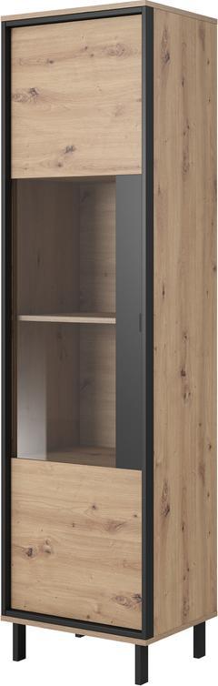 Selsey SELSEY Witryna jednodrzwiowa Lendag 52 cm dąb Artisan z antracytowymi wstawkami