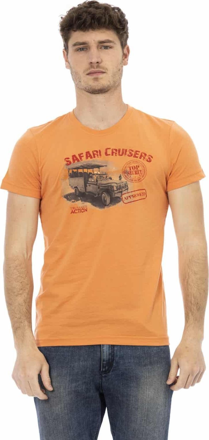 Trussardi Action T-shirty marki Trussardi Action model 2AT02B kolor Pomarańczowy. Odzież Męskie. Sezon: XL