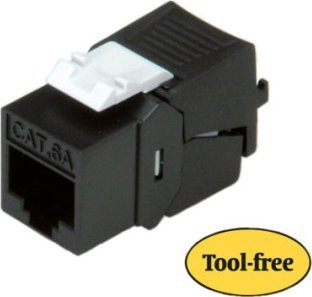 Roline ROLINE Keystone Jack, Cat. 6a, RJ-45, unshielded, toolless, SLIM, black wtyczka Czarny