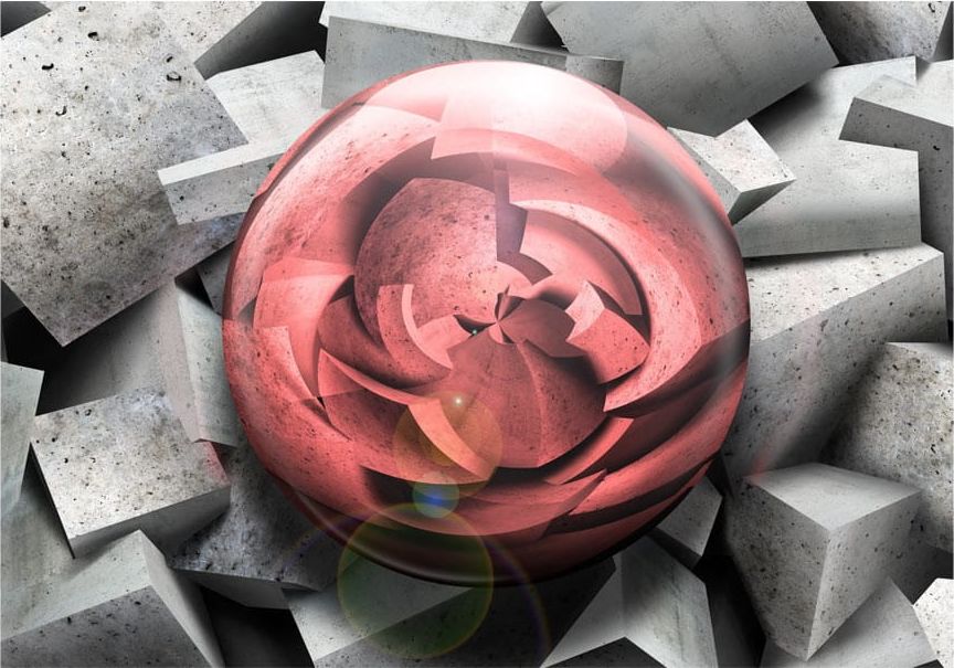 DecoNest Fototapeta - kamienna róża - 400X280