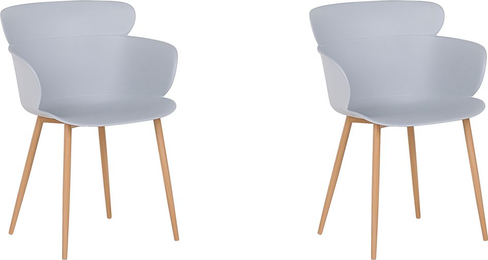 Beliani Zestaw 2 krzeseł do jadalni szary SUMKLEY