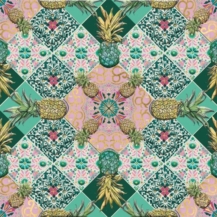 Museums & Galleries Karnet kwadrat Pineapple Tile z kopertą