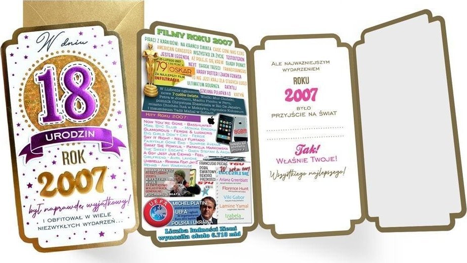 Karnet urodziny 18