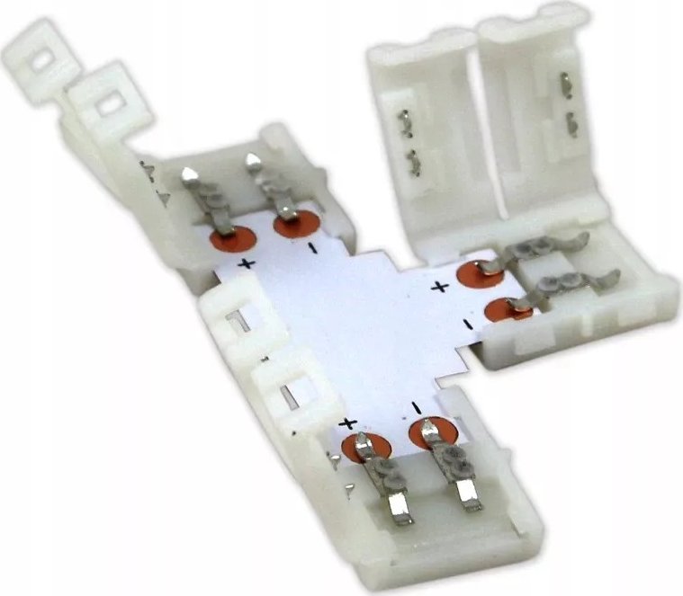 Masterled Złączka do taśmy LED kątowa 8mm typ T do taśm jedno barwnych Złączka do taśmy LED kątowa 8mm typ T do taśm jedno barwnych