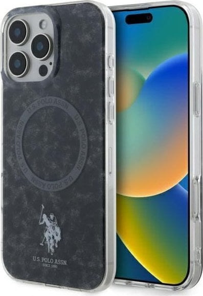 U.S. Polo Assn US Polo USHMP16XHOCLDPK iPhone 16 Pro Max 6.9" czarny/black IML Ring MagSafe