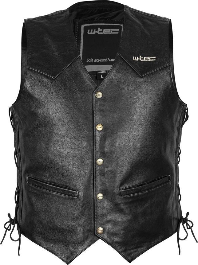 W-Tec Skórzana kamizelka motocyklowa W-TEC Rockridge - Kolor Czarny, Rozmiar 3XL