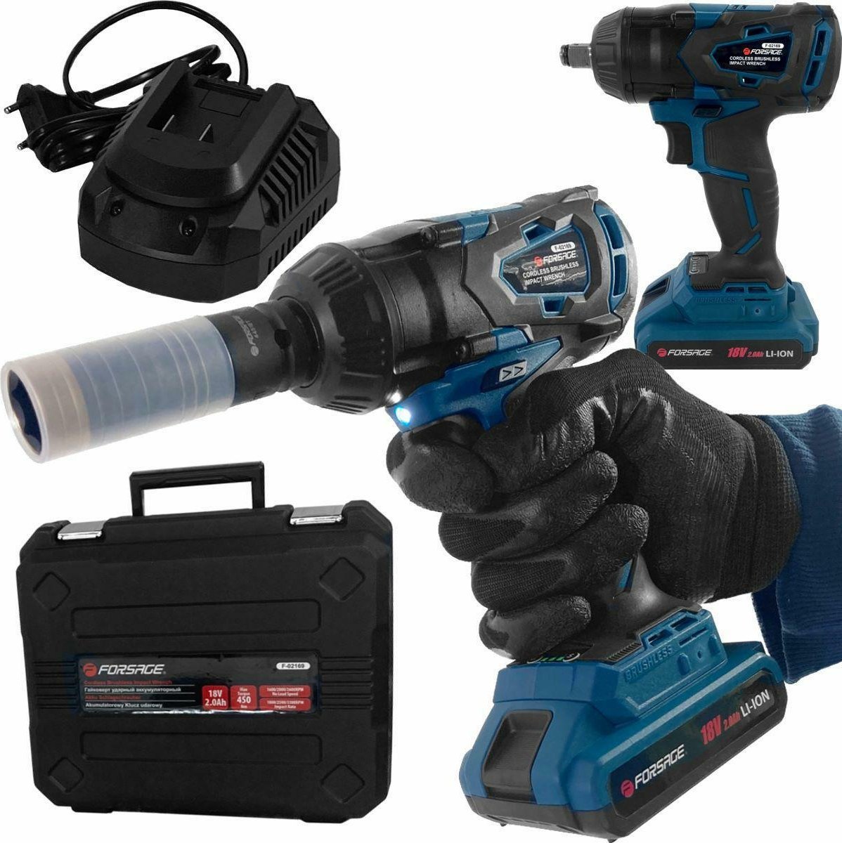 Yato FORSAGE KLUCZ UDAROWY 18V LI-ION 1/2" 1x2,0Ah 450Nm /WALIZKA