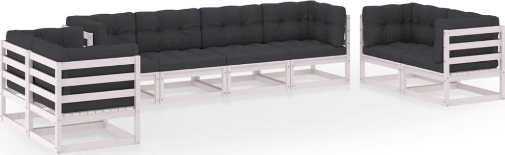 vidaXL 8-cz. zestaw wypoczynkowy do ogrodu, z poduszkami, lita sosna