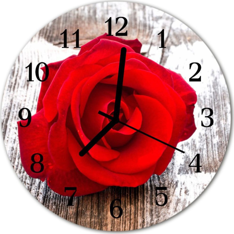 Tulup Zegar szklany okrągły Różafi30 cm - 53970667