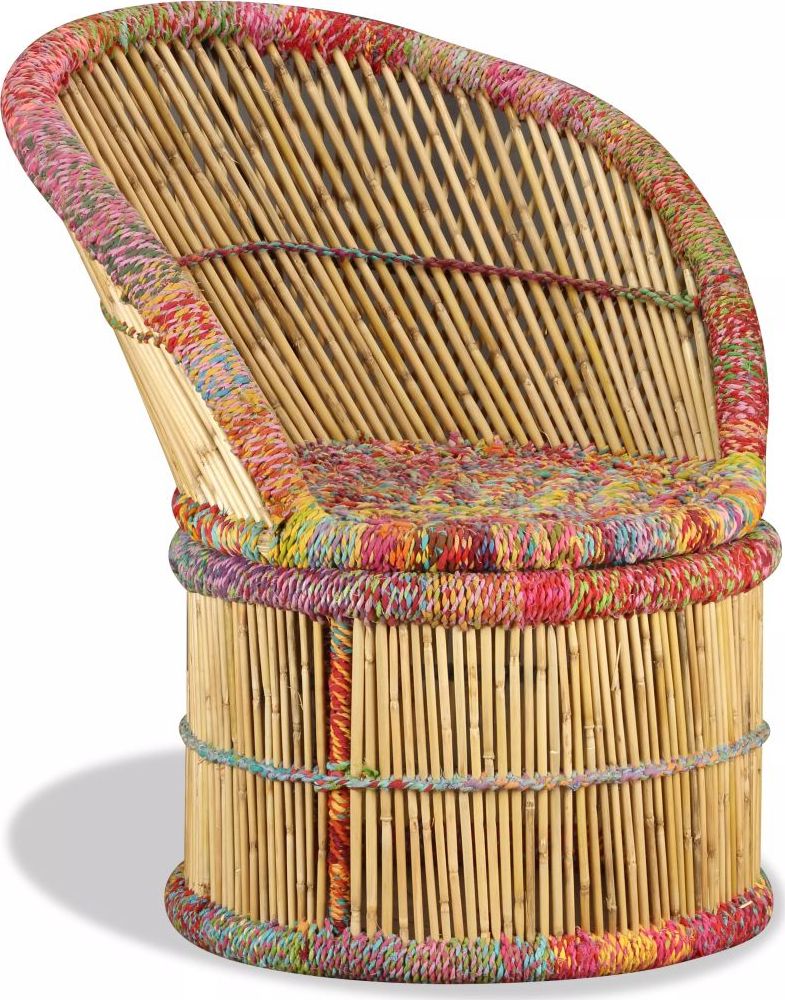 vidaXL Krzesło bambusowe w stylu chindi