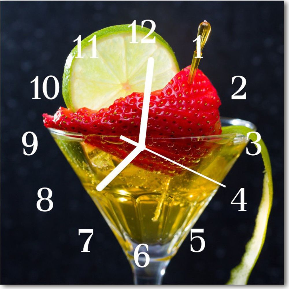 Tulup Zegar szklany kwadratowy Koktajl 30x30 cm -62369999