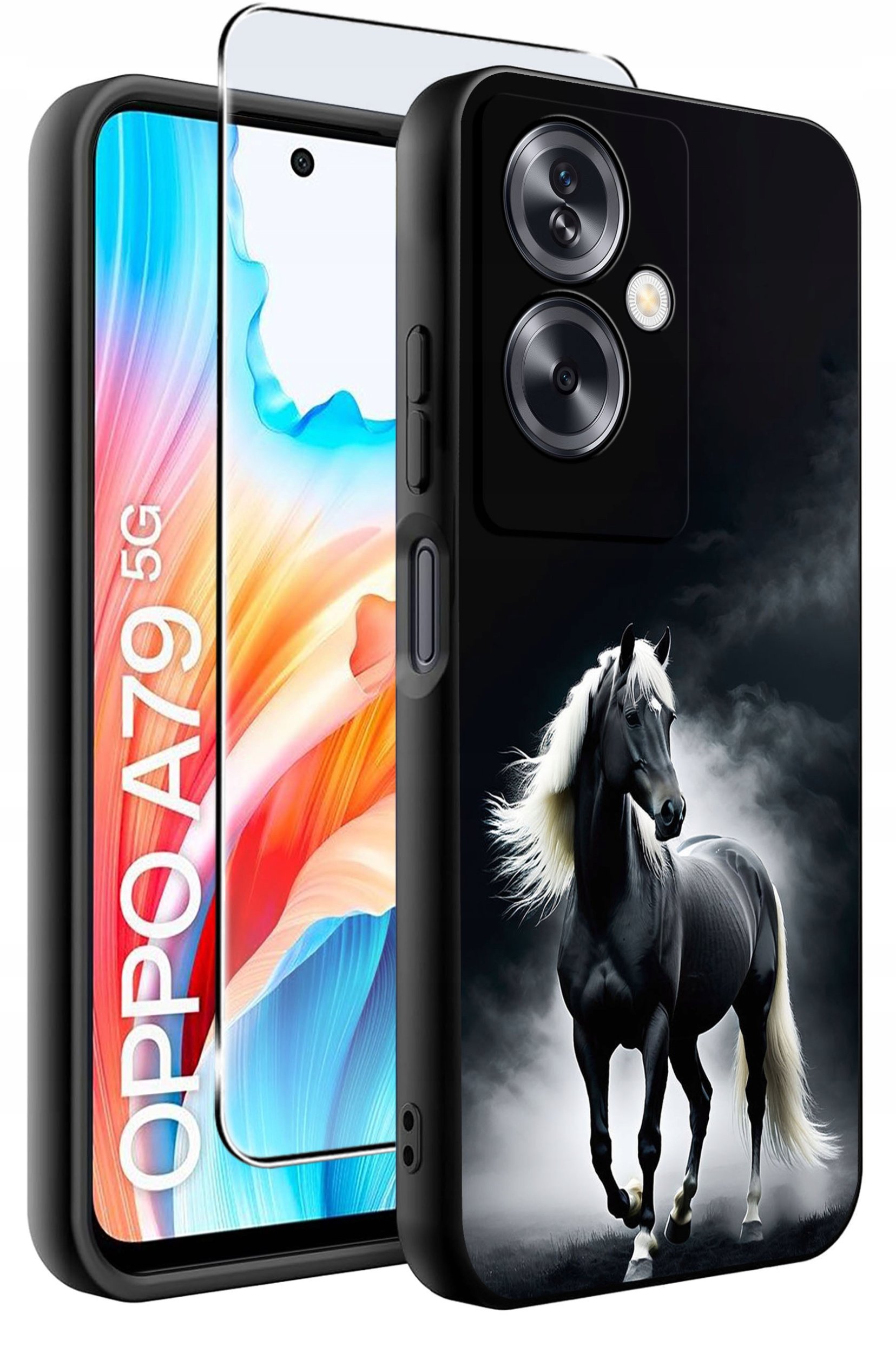 ETUI do Oppo A79 5G WZORY |SILIKONOWE MATT CASE + SZKŁO ochronne 9H