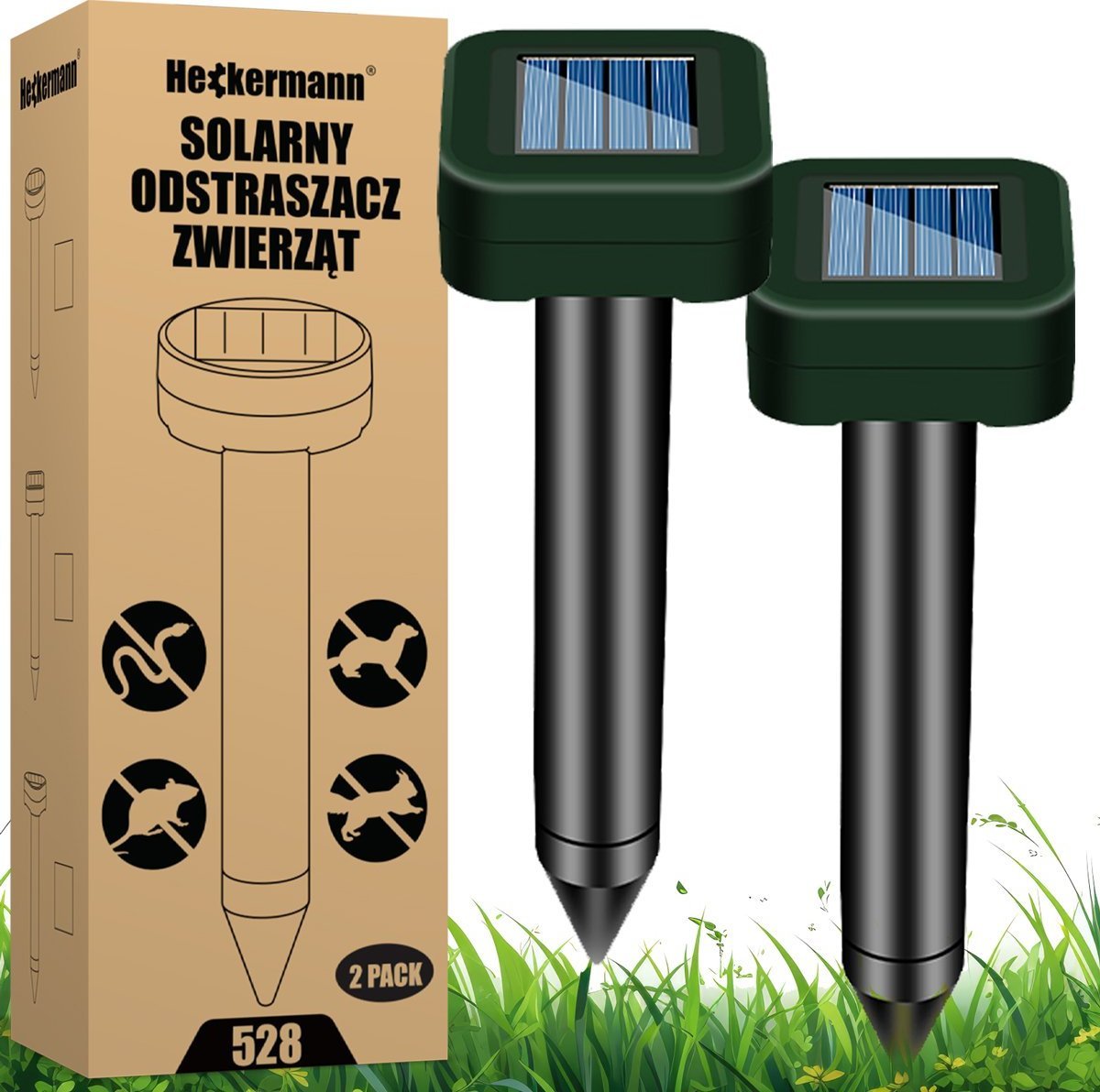 Heckermann Solarny odstraszacz kretów (2 szt.) Heckermann 528 - kwadratowe