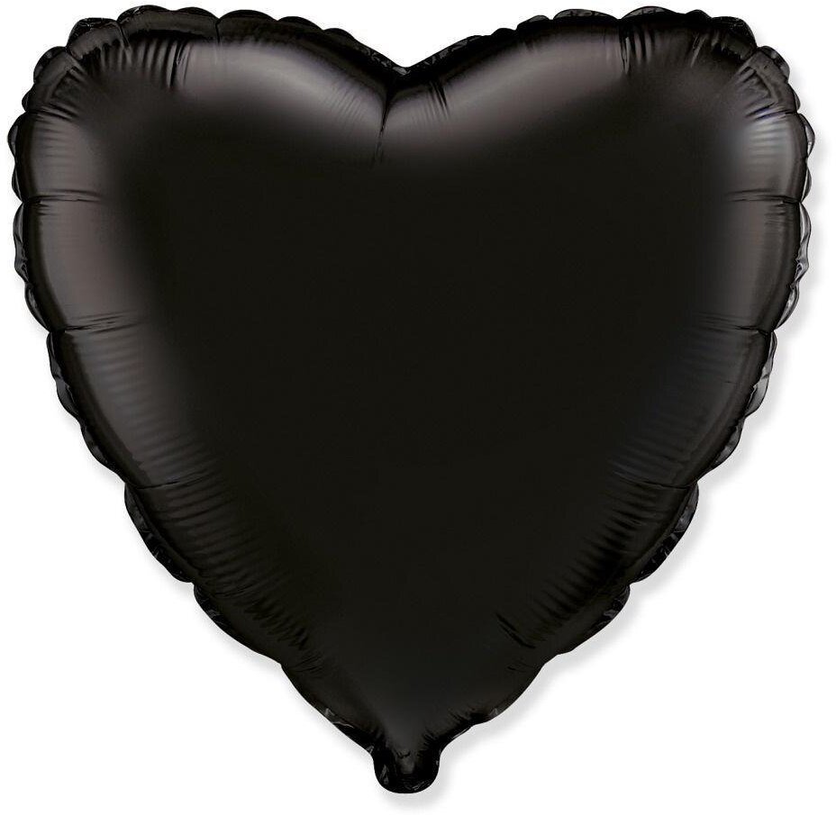 Balon foliowy 46cm Serce czarne