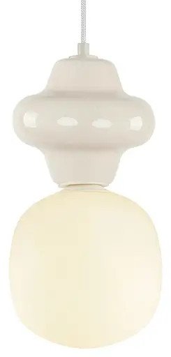 Ceramiczna zwisająca lampa Latera PND-94331-1S-GRN nad kanapę biały