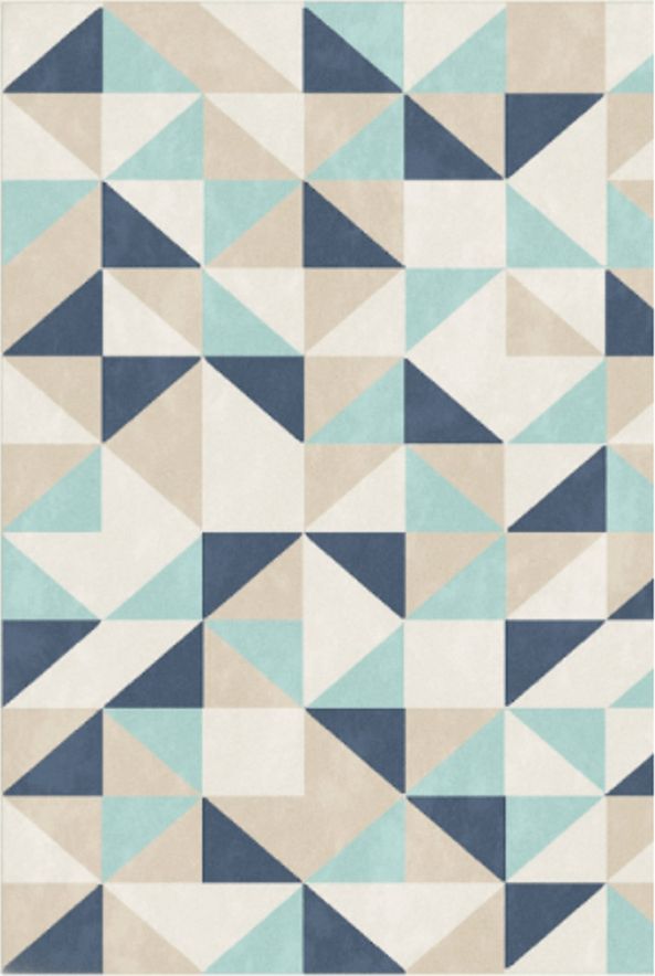 MYRETAIL Dywan Nowoczesny OSLO 120x170 szary biały niebieski pastel trójkąty 18214/351