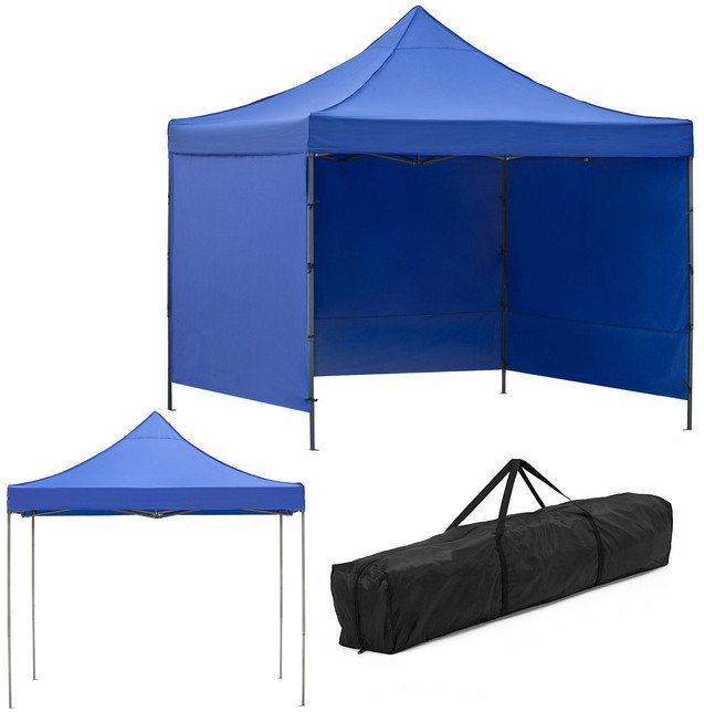 Namiot handlowy, ogrodowy 300x300 cm pawilon targowy, granatowy UNIWERSALNY