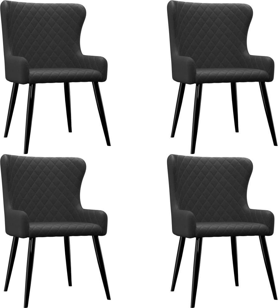 vidaXL Krzesła jadalniane, 4 szt., czarne, tapicerowane tkaniną (278809) - 278809