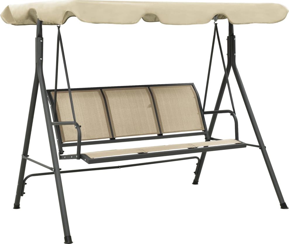 vidaXL Huśtawka ogrodowa z baldachimem, antracytowo-piaskowa